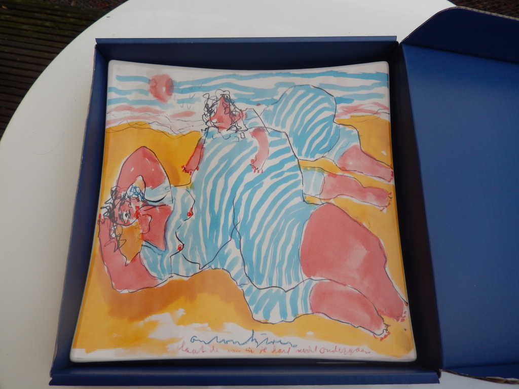 Anton Heyboer-keramiek bord 'laat de zon in je hart nooit ondergaan'  kopen? Bied vanaf 85!