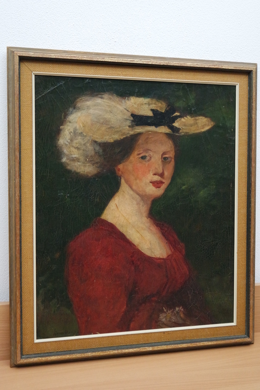 Simon Willem Maris (1873-1935) -olieverf op doek- portret van een vrouw met hoed kopen? Bied vanaf 825!