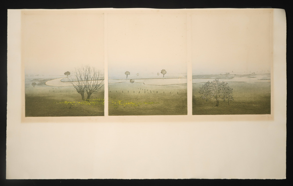 Elmar Gille: Ets en aquatint, Rivierlandschap kopen? Bied vanaf 1!