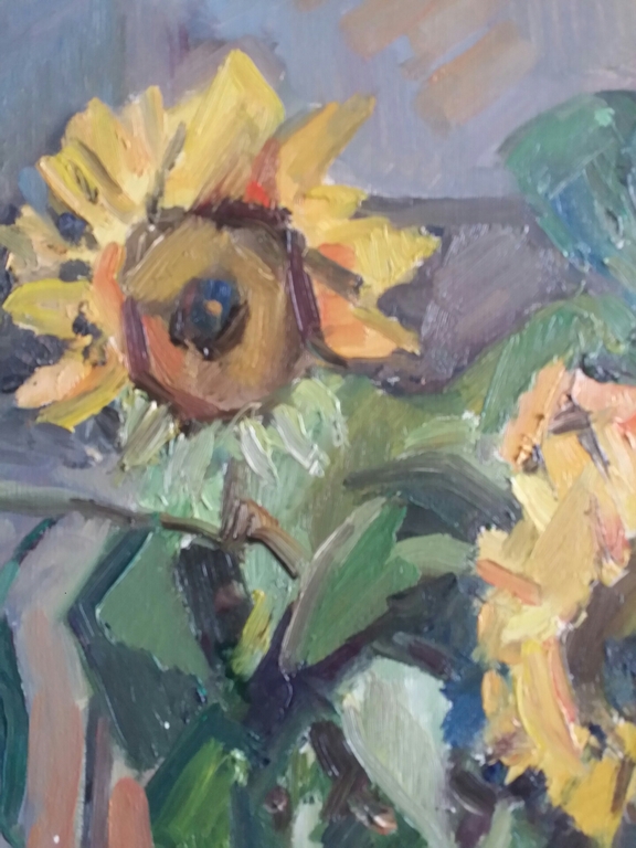 Toegeschreven aan Maria Catharina Verloop. Olieverf op doek. Zonnebloemen. kopen? Bied vanaf 1!