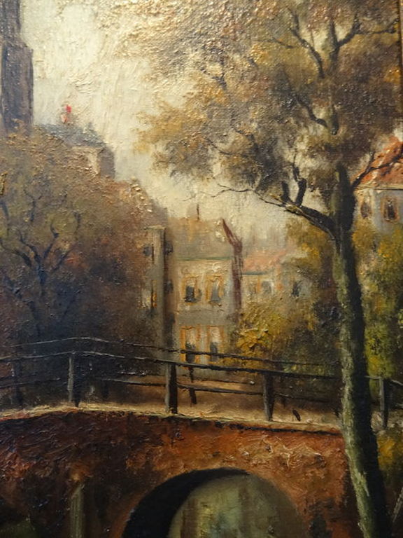 Hero Hette Ros (1870-1954) - Stadsgezicht van Utrecht met de Dom   kopen? Bied vanaf 350!