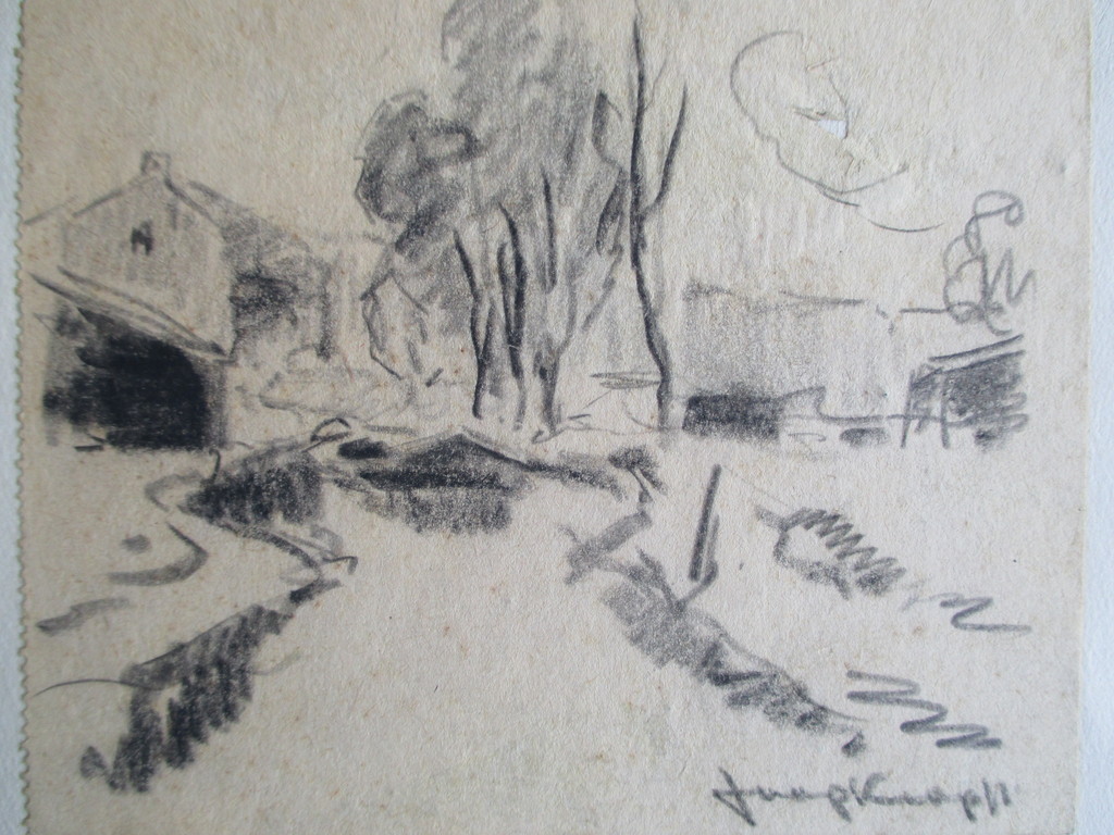 Joop Kropff, houtskool schetstekening kopen? Bied vanaf 1!