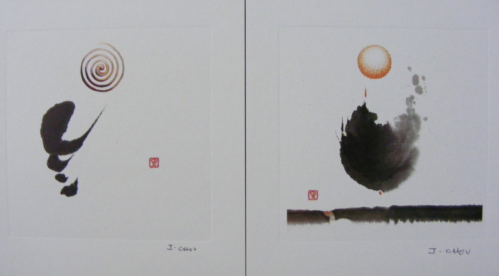 Irene Chou, 2 litho's, "caligraphy", 1985 verkocht voor € 60!