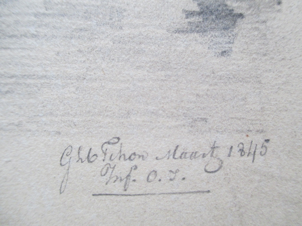 Onbekend, tekening slotgracht, 1845 kopen? Bied vanaf 35!