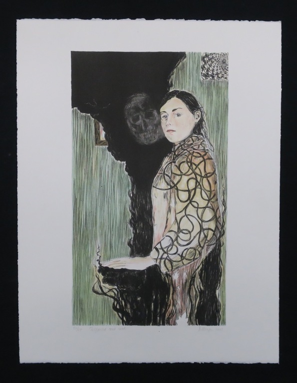 Iris van Dongen: Litho, Zelfportret met rook verkocht voor € 55!