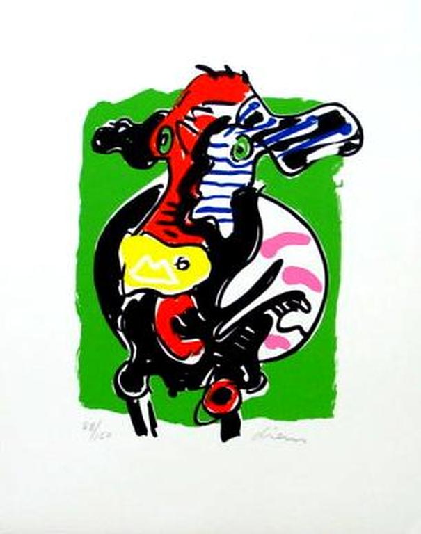 PETER DIEM, grote handgesigneerde en gelimiteerde zeefdruk 'Designers Cow Green' kopen? Bied vanaf 1!