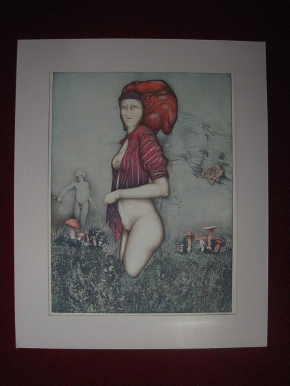 Bijzondere surreal.Litho kleine oplage van Georg Hadeler (1939-) "Droomvrouw"  kopen? Bied vanaf 1!
