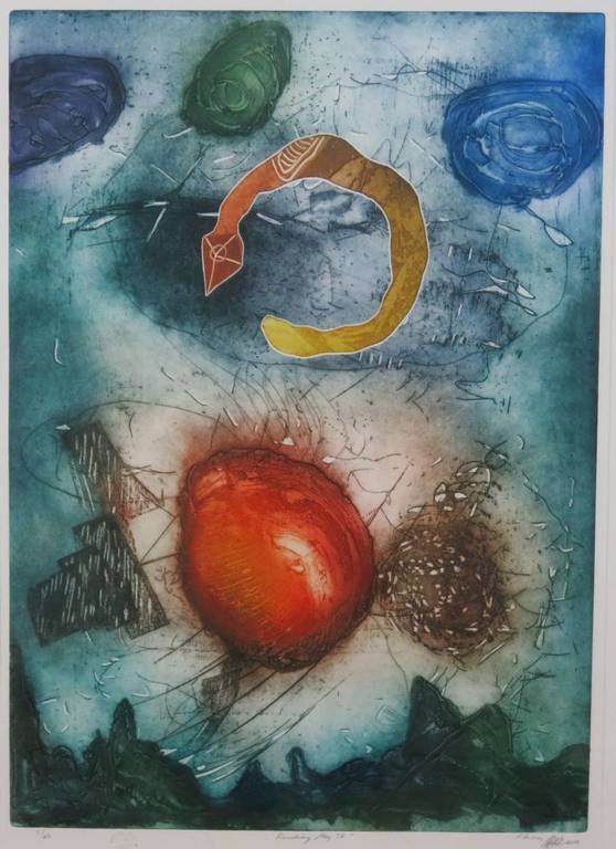 Ad Arma: Kleurenets/Aquatint, Reading my SF - Ingelijst (groot) kopen? Bied vanaf 120!