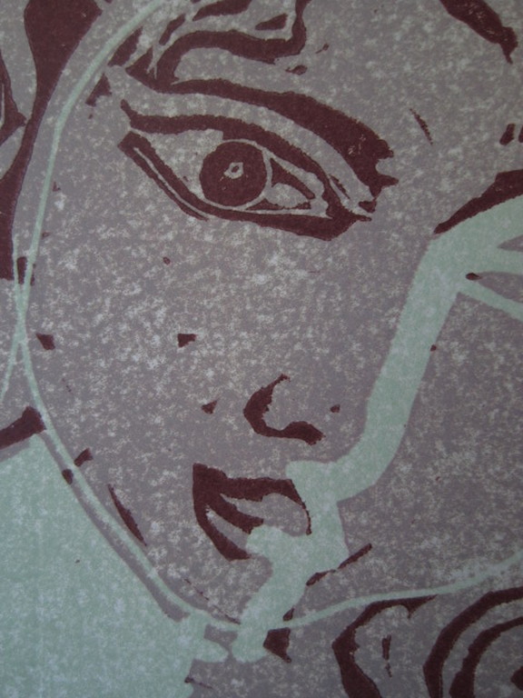 Vroege Litho van Suriname expressionist Anton Vrede (1953-)  "vrouw" gesigd kopen? Bied vanaf 1!