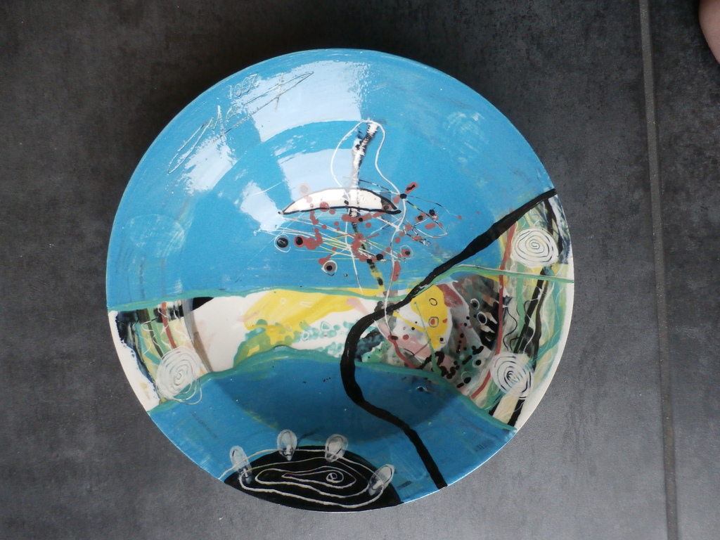 Kantcho Kanev - Keramiek diep bord 3 - 2001 verkocht voor € 50!