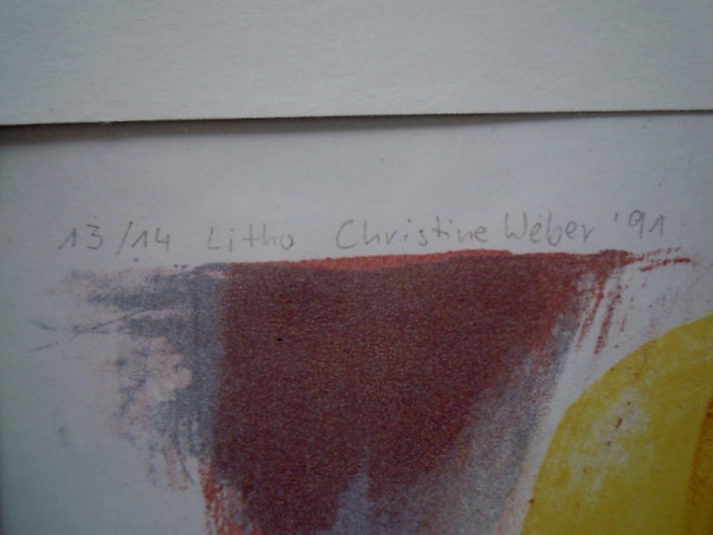 Litho CHRISTINE WEBER 1963 - hand gesigneerd nr. 13/14 - 60 X 50 cm. kopen? Bied vanaf 8!
