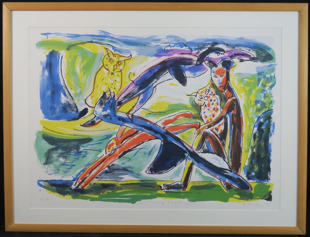Anton Vrede: Litho, Moving targets - Ingelijst (Groot) kopen? Bied vanaf 50!