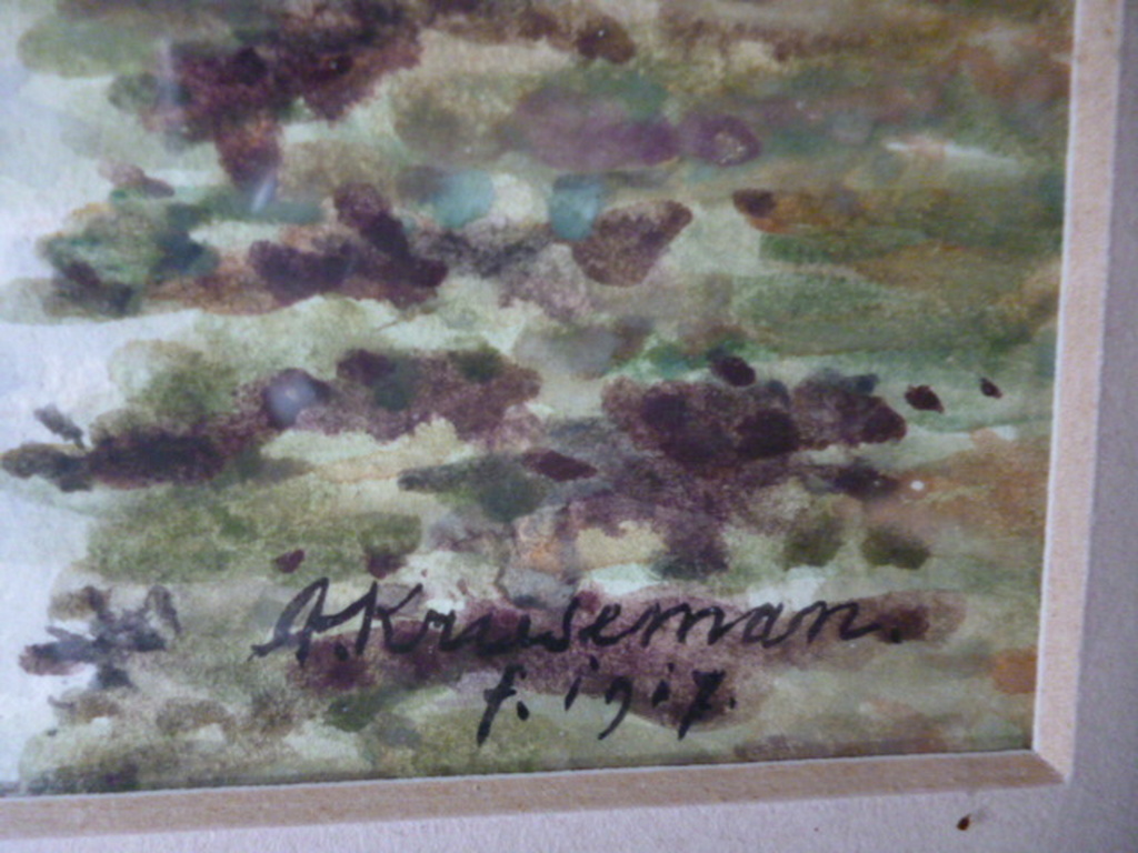 Adriaan Kruseman - aquarel - Bij Haarlem kopen? Bied vanaf 65!