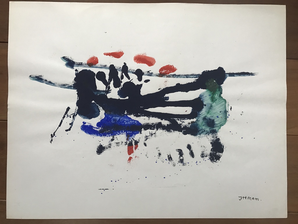 Hans ittmann aquarel moderne compositie  verkocht voor € 45!