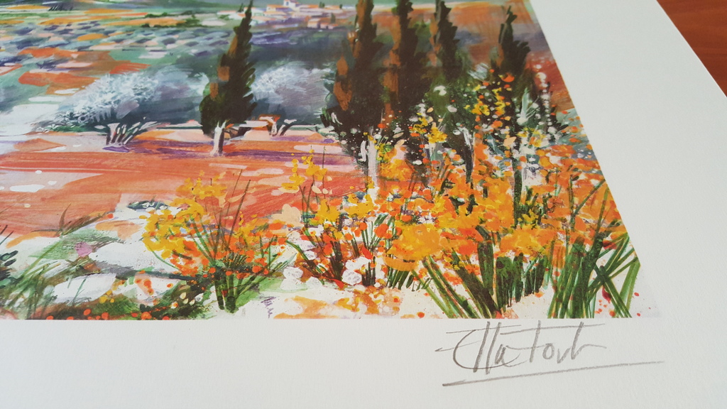 ELLA FORT - SENTIER DE PROMENADE, grote kleurenlitho, handgesigneerd kopen? Bied vanaf 1!