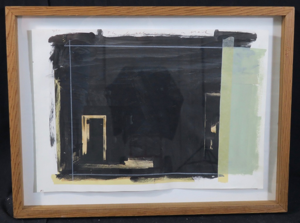 Mirjam Kuitenbrouwer: Collage en Acryl op papier, Zonder titel II - Ingelijst verkocht voor € 60!
