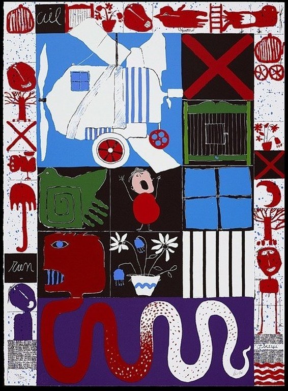 Christian Silvain: Zeefdruk, L'Oiseau Cage (Groot) kopen? Bied vanaf 70!