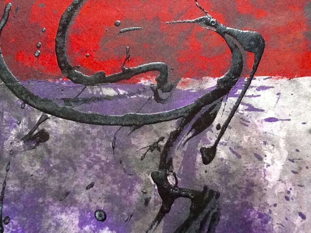 Peter Schenk, zeefdruk met collage en verf (unica) gesigneerd oplage AP 1/30 verkocht voor € 85!