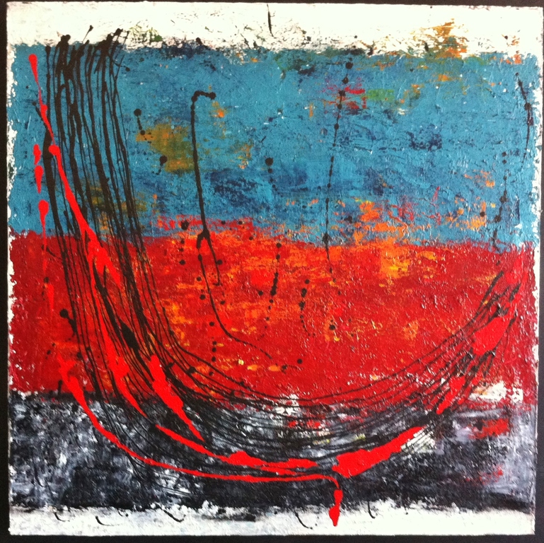 "What goes around comes around #02." John Foppen -Olie/Acryl.-3D Canvas - Gesign verkocht voor € 179!