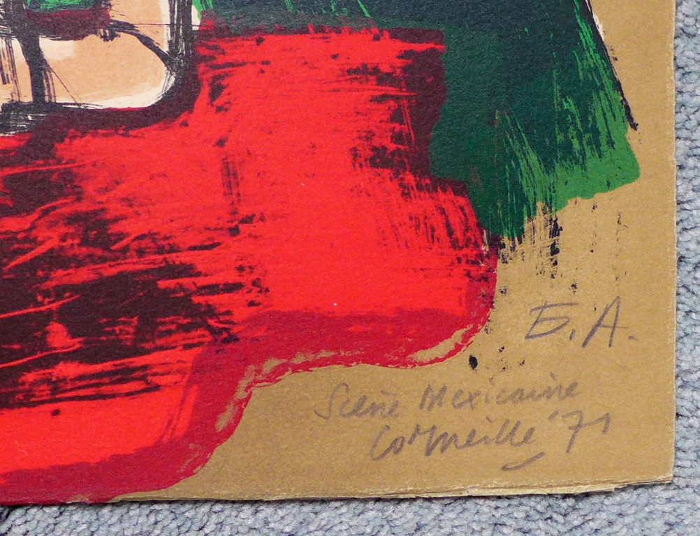 Corneille, litho uit 1971 "Scène Mexicaine" kopen? Bied vanaf 250!