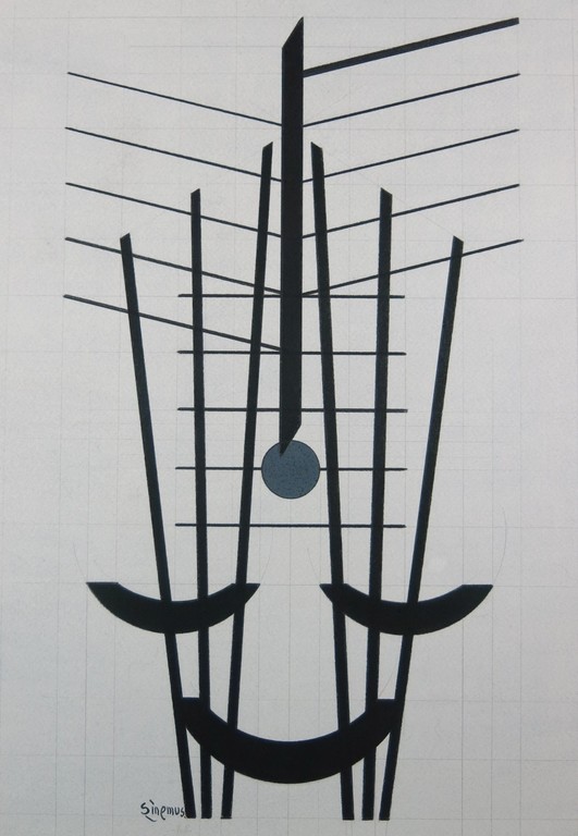 Wim Sinemus: Gouache, Compositie met kwartcirkels kopen? Bied vanaf 550!