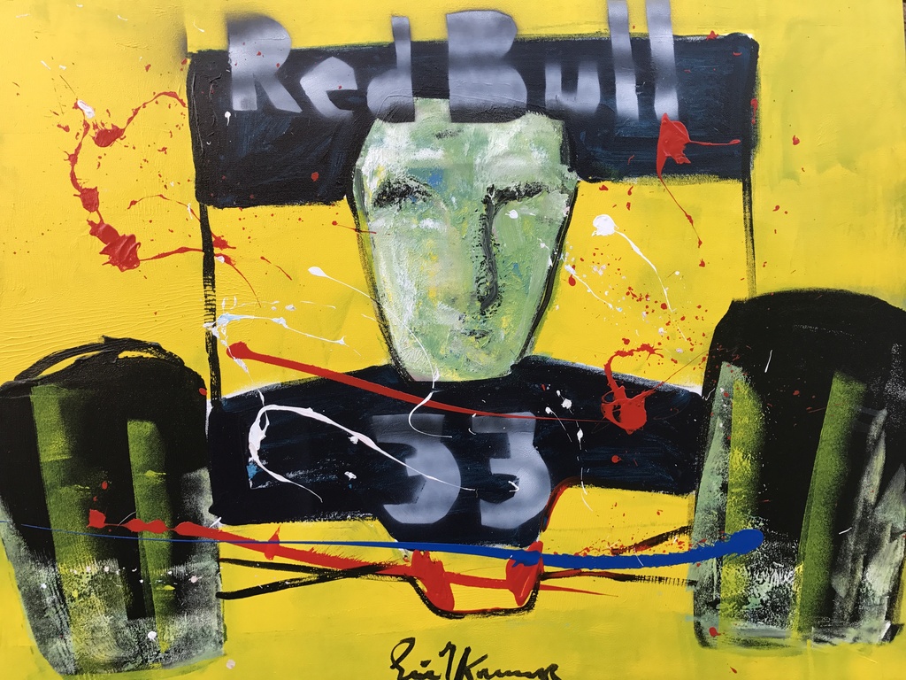 ERIC JAN KREMER ( Koopje ) Max Verstappen-3 D Doek-Gesigneerd ! verkocht voor € 159!