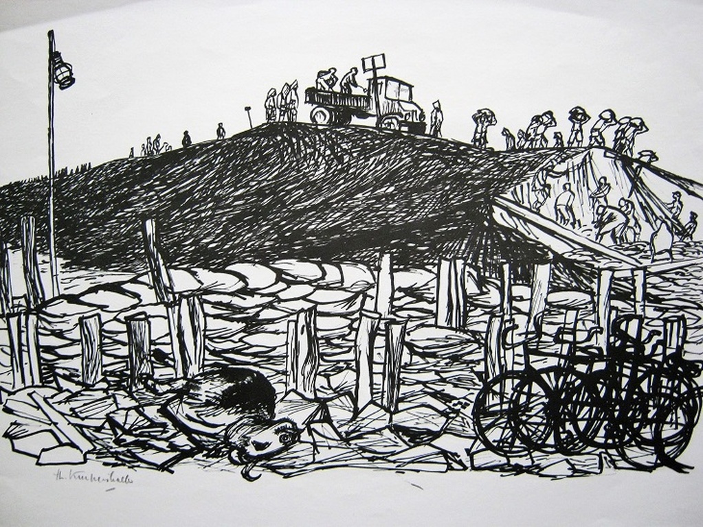 Theo Kurpershoek tekening  zandafgraving kopen? Bied vanaf 61!