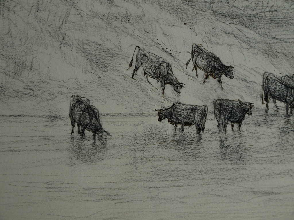 Piet Klaasse : Tekening – River Wye, Wales – gesigneerd & ingelijst - 1977 kopen? Bied vanaf 25!