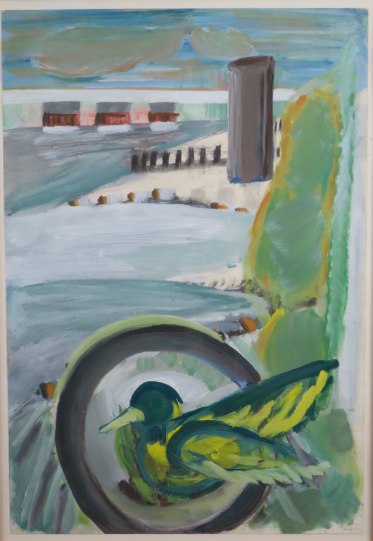 Gerda ten Thije: Acryl op papier, Broedgebied -Ingelijst  kopen? Bied vanaf 60!