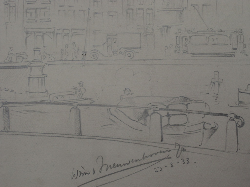 W.v.Nieuwenhoven jr. tekening Amsterdam Prins Hendrikkade 1933 kopen? Bied vanaf 1!
