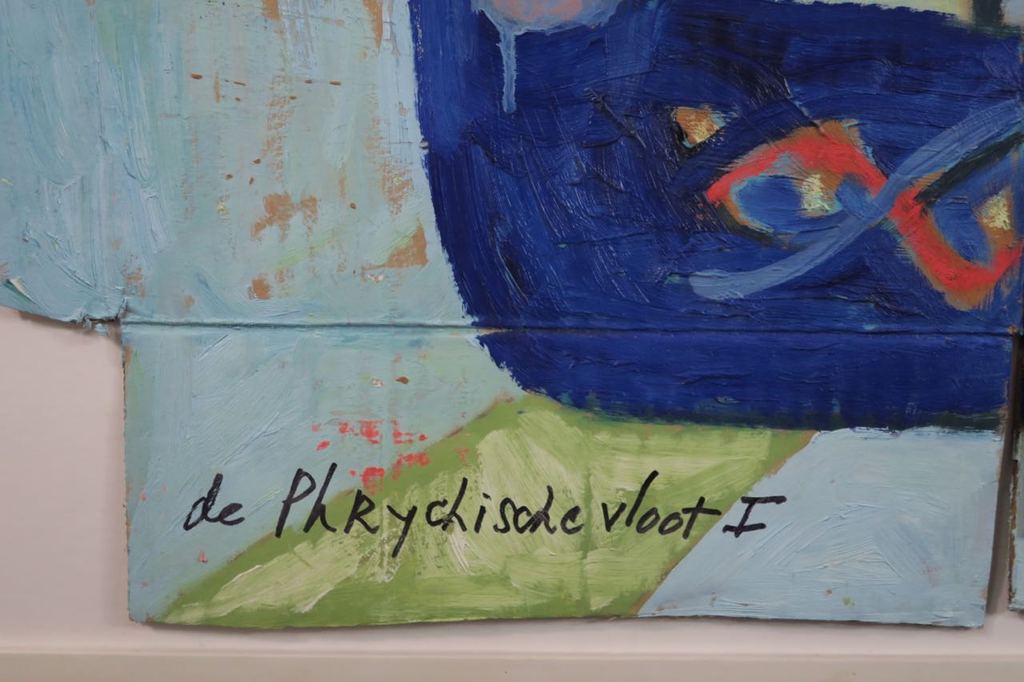 Meertje Kaal: Olieverf op karton, De phrychische vloot I - Ingelijst kopen? Bied vanaf 1!