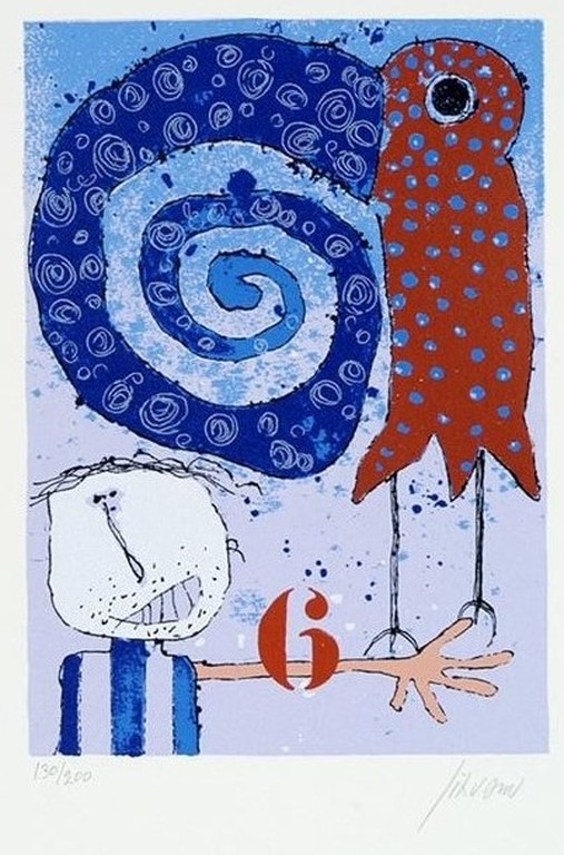 Christian Silvain: Zeefdruk, Perchoir nr 6 verkocht voor € 35!