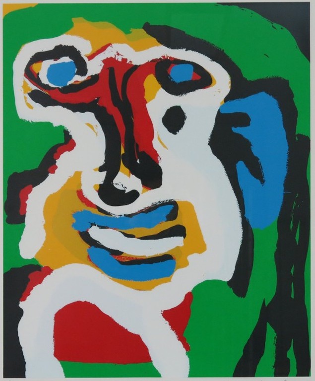 Karel Appel: Zeefdruk. Seven Summer Days IV. Ingelijst verkocht voor € 1110!