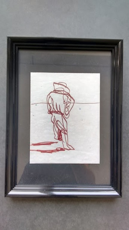 Herman Brood tekening, cowboy, ingelijst kopen? Bied vanaf 100!