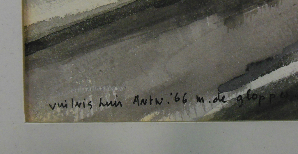 Marjan de Glopper: Aquarel, Vuilnishuis Antwerpen kopen? Bied vanaf 100!