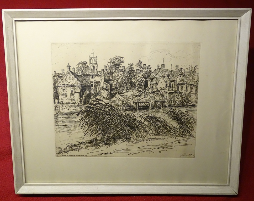 Johan Dijkstra (1896-1978) -- Ets -- Groninger Diep kopen? Bied vanaf 50!