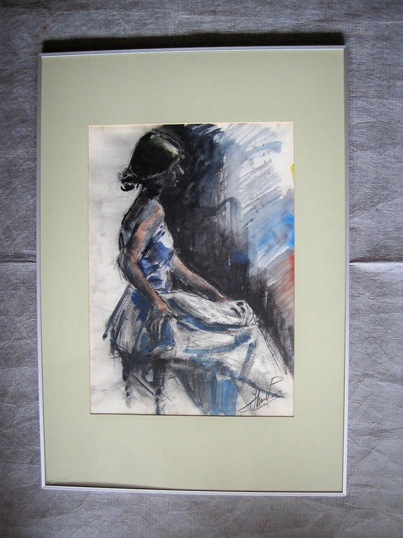  GROOT Pastel  "jonge vrouw in schemering" Jan vd Veer - Nieuwe Haagse School  kopen? Bied vanaf 1!