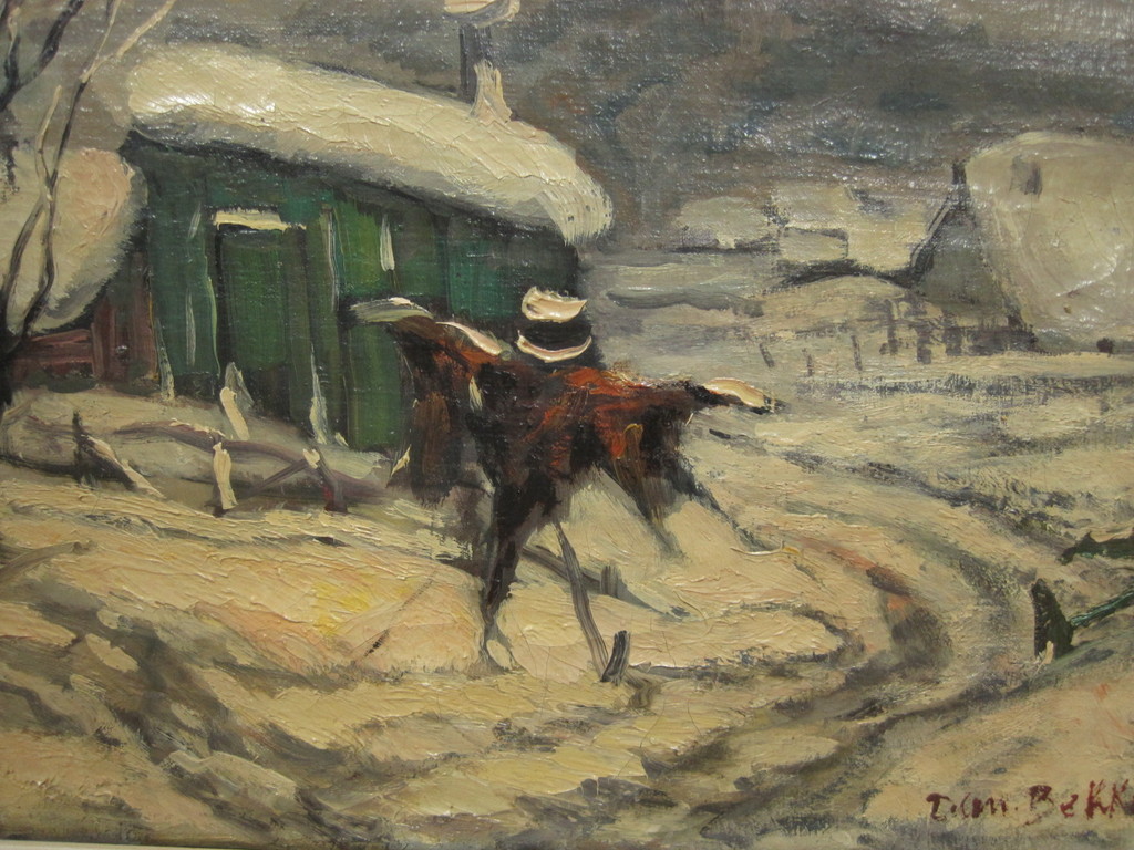 Daniel Bekking 1906-1973 expressionisme olieverf "winters landschap"  kopen? Bied vanaf 1!