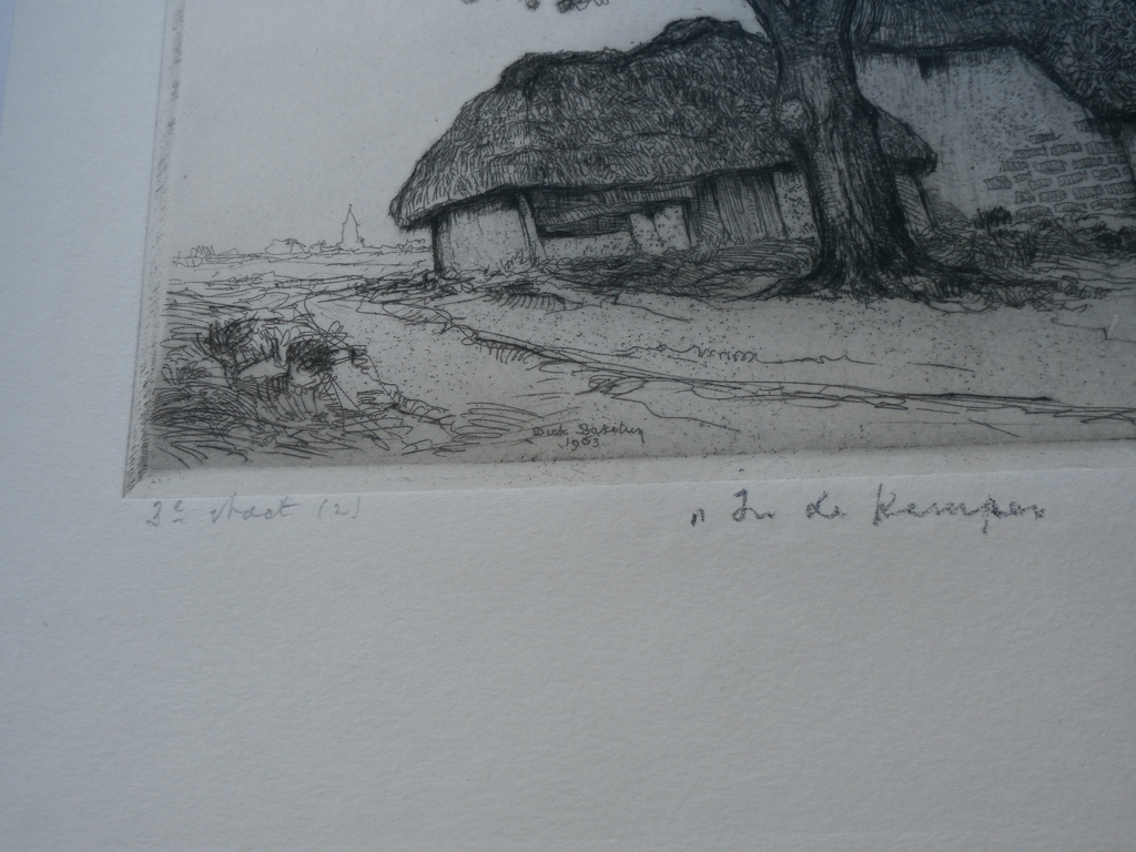 Dirk Baksteen - ets: In de kempen kopen? Bied vanaf 80!