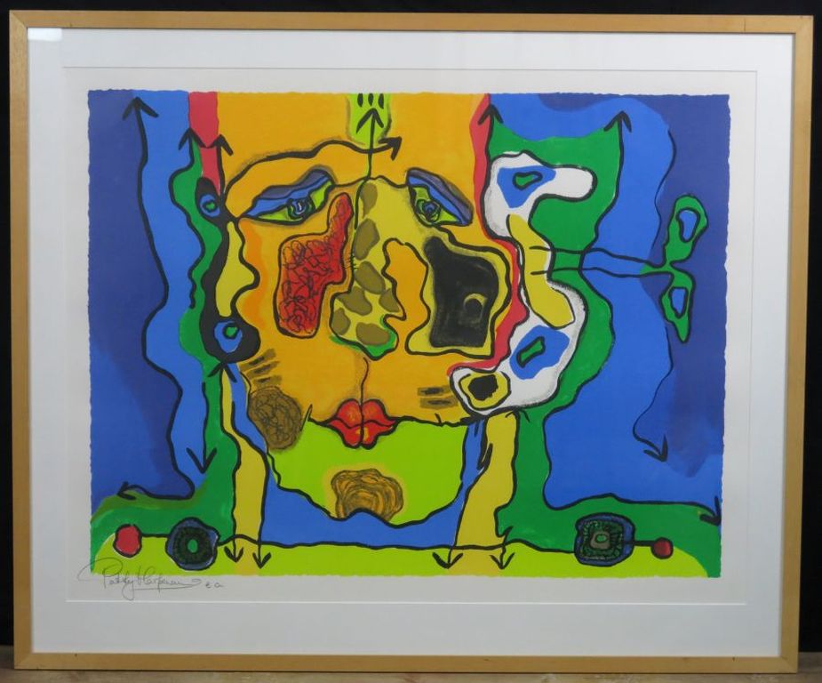 Patty Harpenau: Zeefdruk, Zonder titel - Ingelijst verkocht voor € 35!