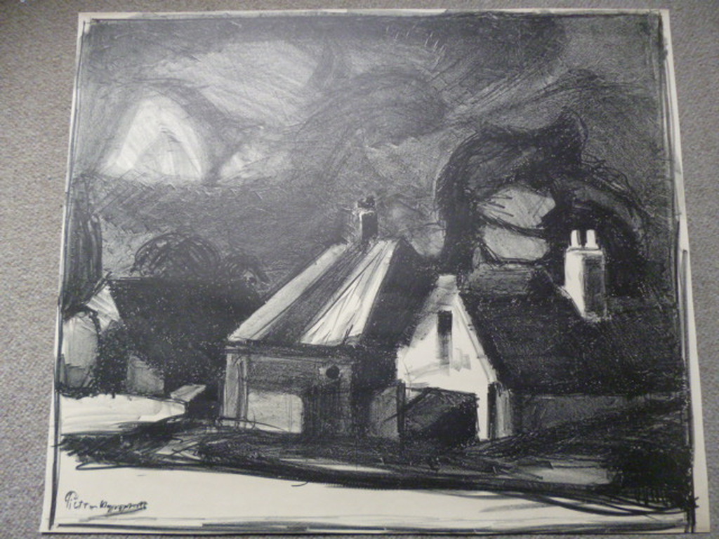 Piet van Wijngaerdt - litho - Boerderij verkocht voor € 40!