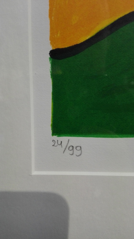 Wendie Brauckmann, zeefdruk op papier in aluminium lijst,titel:de weide wereld in  kopen? Bied vanaf 75!