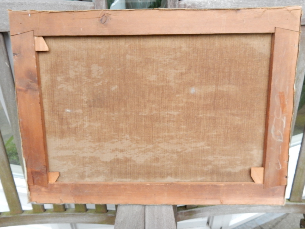 A.J.B.Wouters,olieverf op linnen, paard en wagens in landschap kopen? Bied vanaf 100!