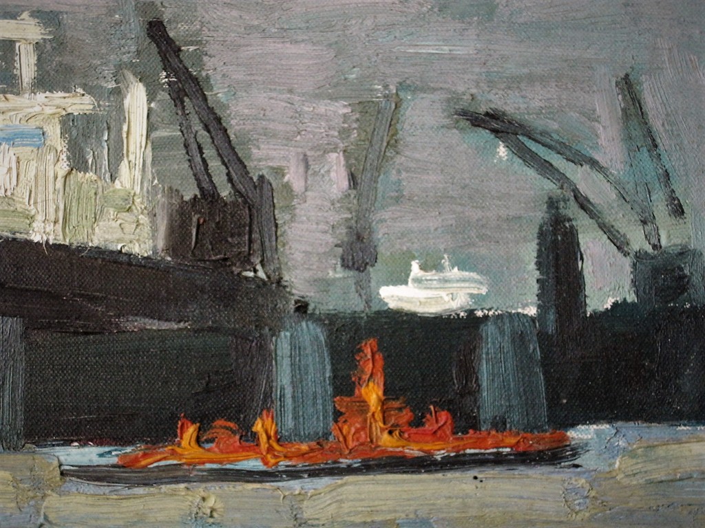 Oud impressionistisch olieverf op doek "Haven van Amsterdam" monogram "AT" kopen? Bied vanaf 1!