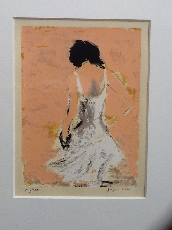 José van Gool, Zeefdruk, Meisje in witte jurk verkocht voor € 55!