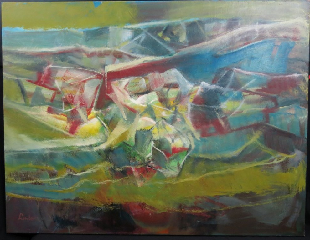 Lambertus de Jong: Olieverf op doek, Zonder titel (groot!) verkocht voor € 150!