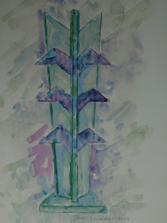 Jan Wolkers - kleurenlitho – Theo Thijssenmonument – Gesigneerd - 2004 verkocht voor € 50!