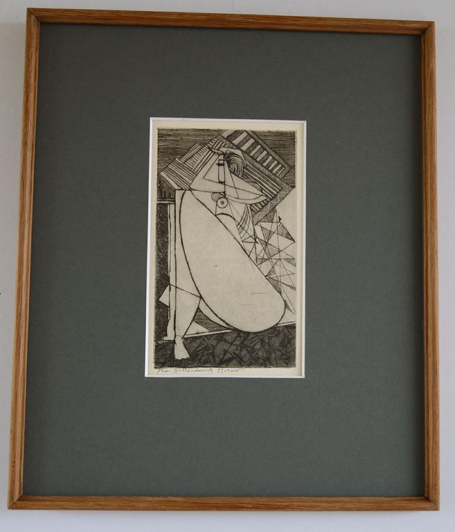 Theo Beerendonk, ets 10 x 17, 1970  ' Haar Dijen ' kopen? Bied vanaf 30!