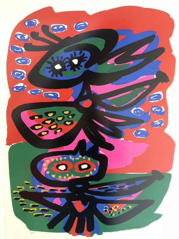 Anton Roosens: Grote zeefdruk, Birds II, ingelijst kopen? Bied vanaf 700!