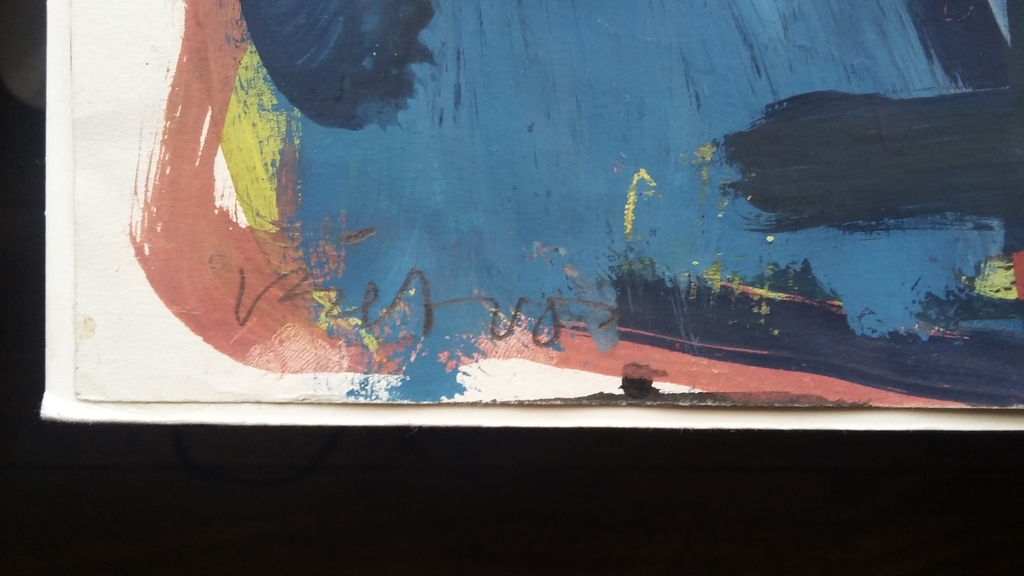 Piet Vos - acrylverf op papier kopen? Bied vanaf 75!